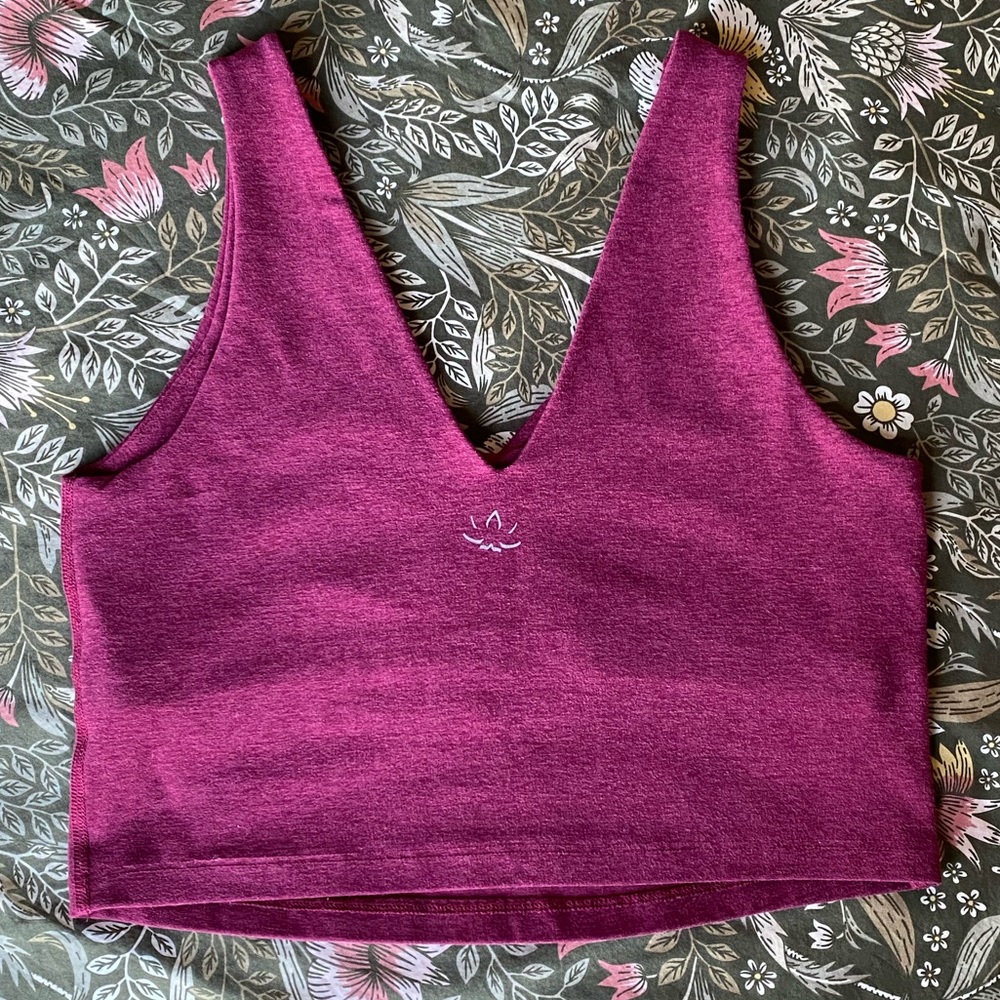 Beyond Yoga Spacedye Good Day Cropped Tank in Bordeaux Heather - Picture 6 of 8
